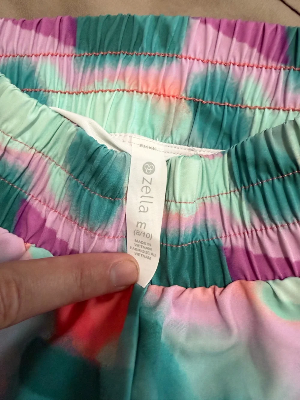 Zella Kid’s Teal, Coral & Purple Watercolor Athletic Shorts